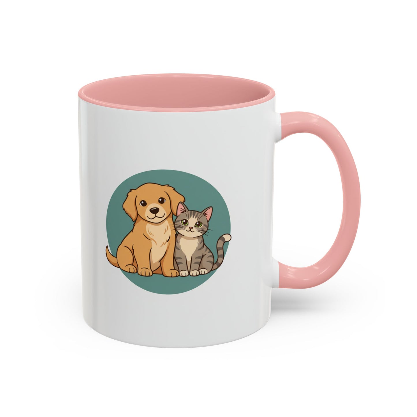 Cute Dog and Cat Coffee Mug — Pet Lover Accent Mug (11/15 oz)