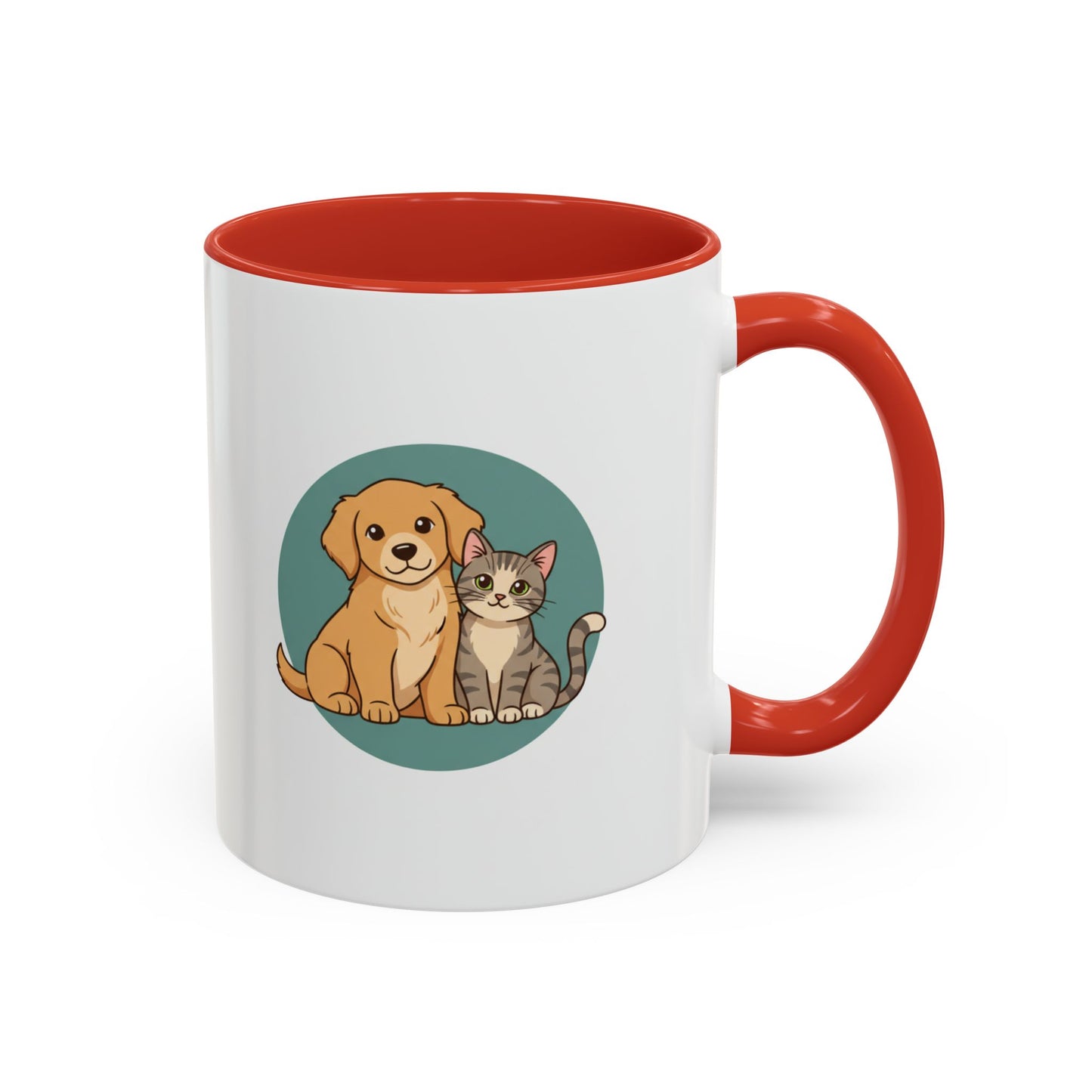 Cute Dog and Cat Coffee Mug — Pet Lover Accent Mug (11/15 oz)
