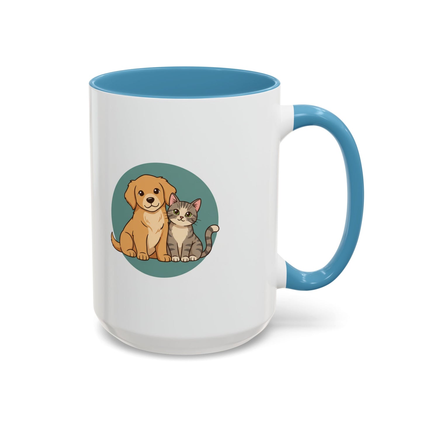 Cute Dog and Cat Coffee Mug — Pet Lover Accent Mug (11/15 oz)