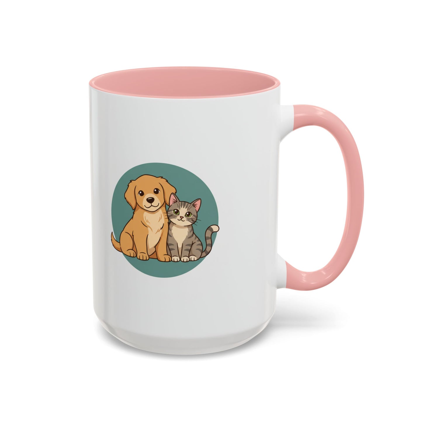 Cute Dog and Cat Coffee Mug — Pet Lover Accent Mug (11/15 oz)