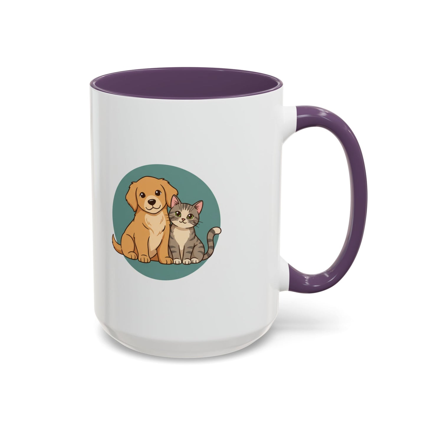 Cute Dog and Cat Coffee Mug — Pet Lover Accent Mug (11/15 oz)