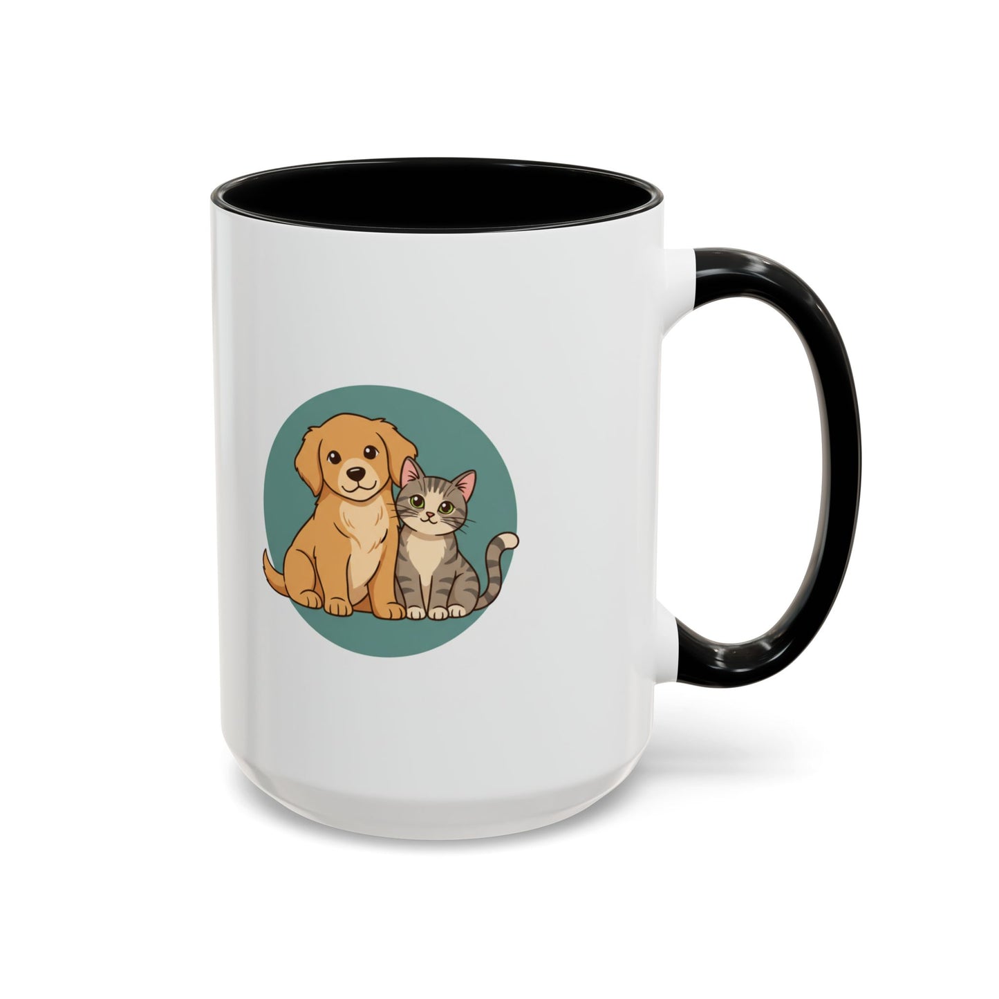 Cute Dog and Cat Coffee Mug — Pet Lover Accent Mug (11/15 oz)