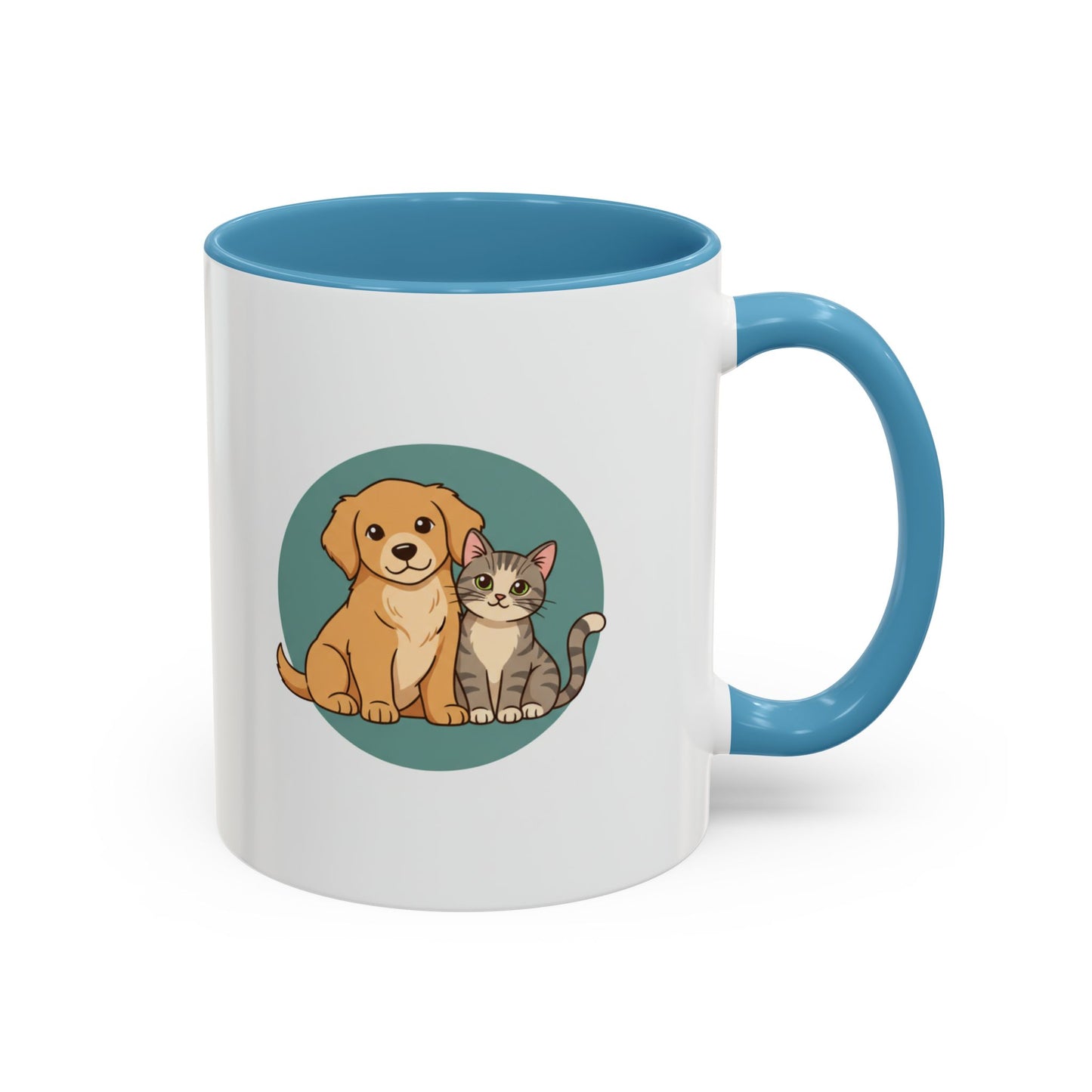 Cute Dog and Cat Coffee Mug — Pet Lover Accent Mug (11/15 oz)