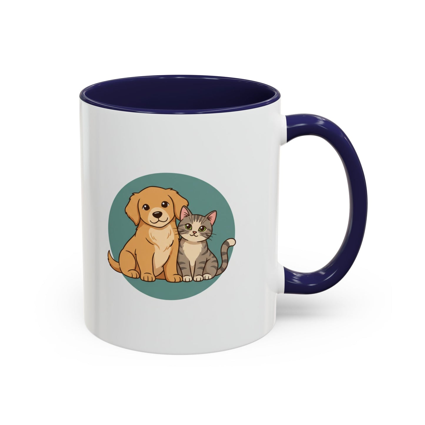 Cute Dog and Cat Coffee Mug — Pet Lover Accent Mug (11/15 oz)