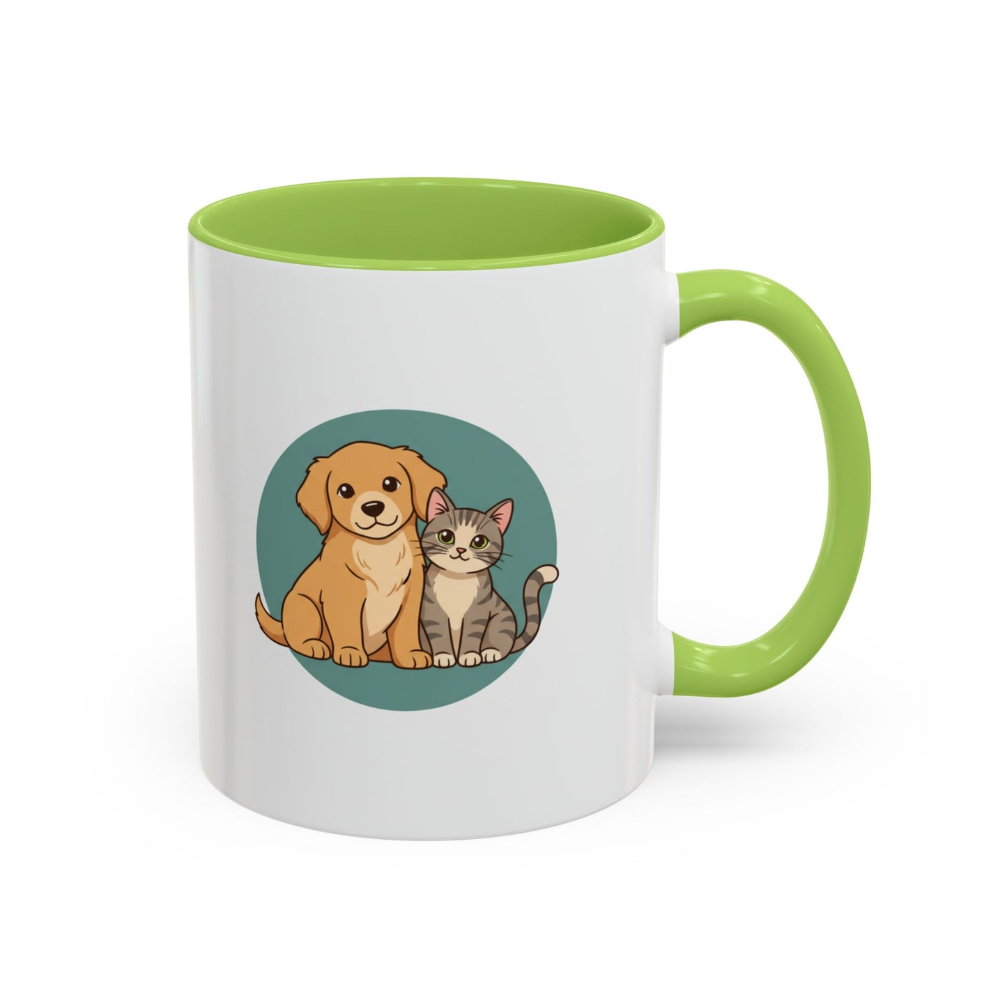 Cute Dog and Cat Coffee Mug — Pet Lover Accent Mug (11/15 oz)