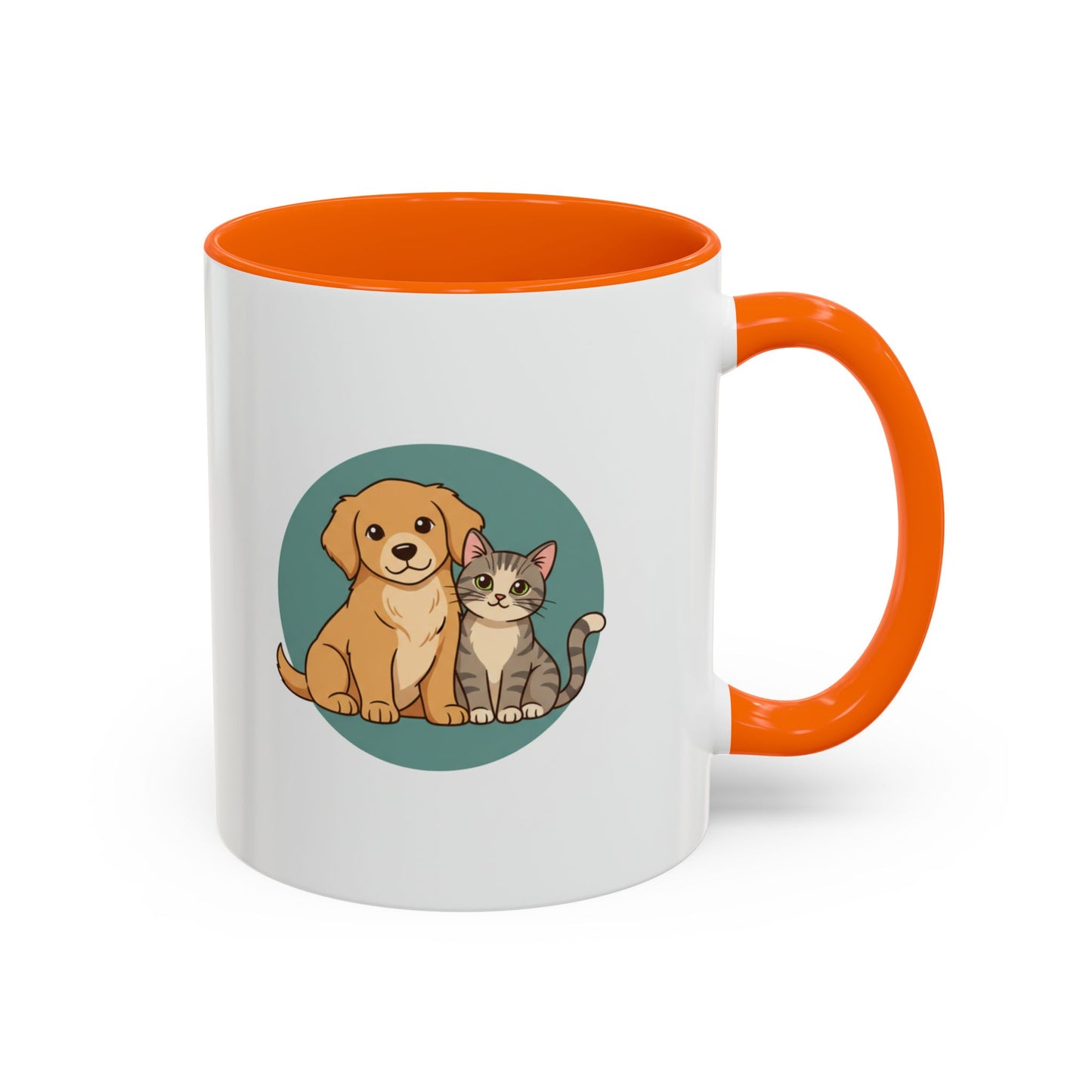 Cute Dog and Cat Coffee Mug — Pet Lover Accent Mug (11/15 oz)