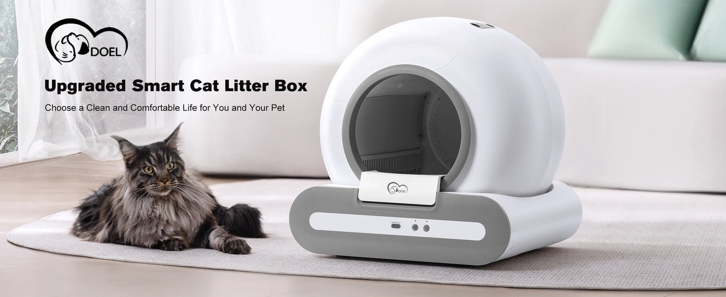 DOEL 65L Self-Cleaning Cat Litter Box App Control