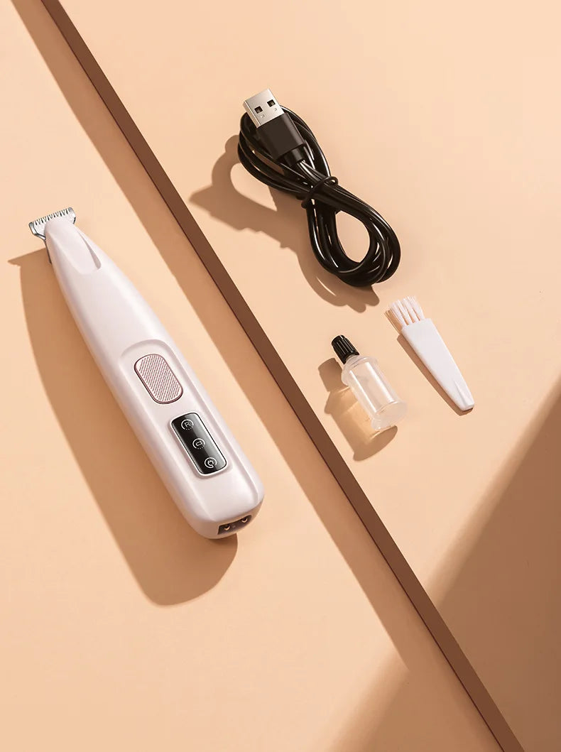 New Dog Paw Trimmer with LED Light Fully Waterproof Pet Hair Trimmer with LED