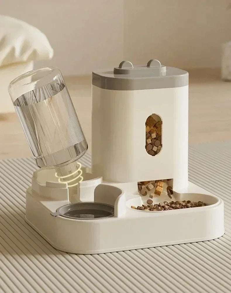 Automatic Feeder Dog Cat Food Bowl With Water Fountain