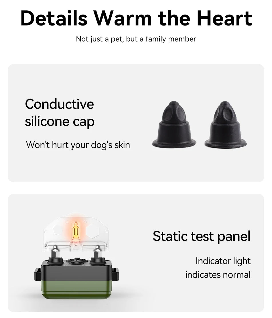 ROJECO Electric Dog Training Collar IPX7 Waterproof Dog Bark Stop Collar With Remote Control