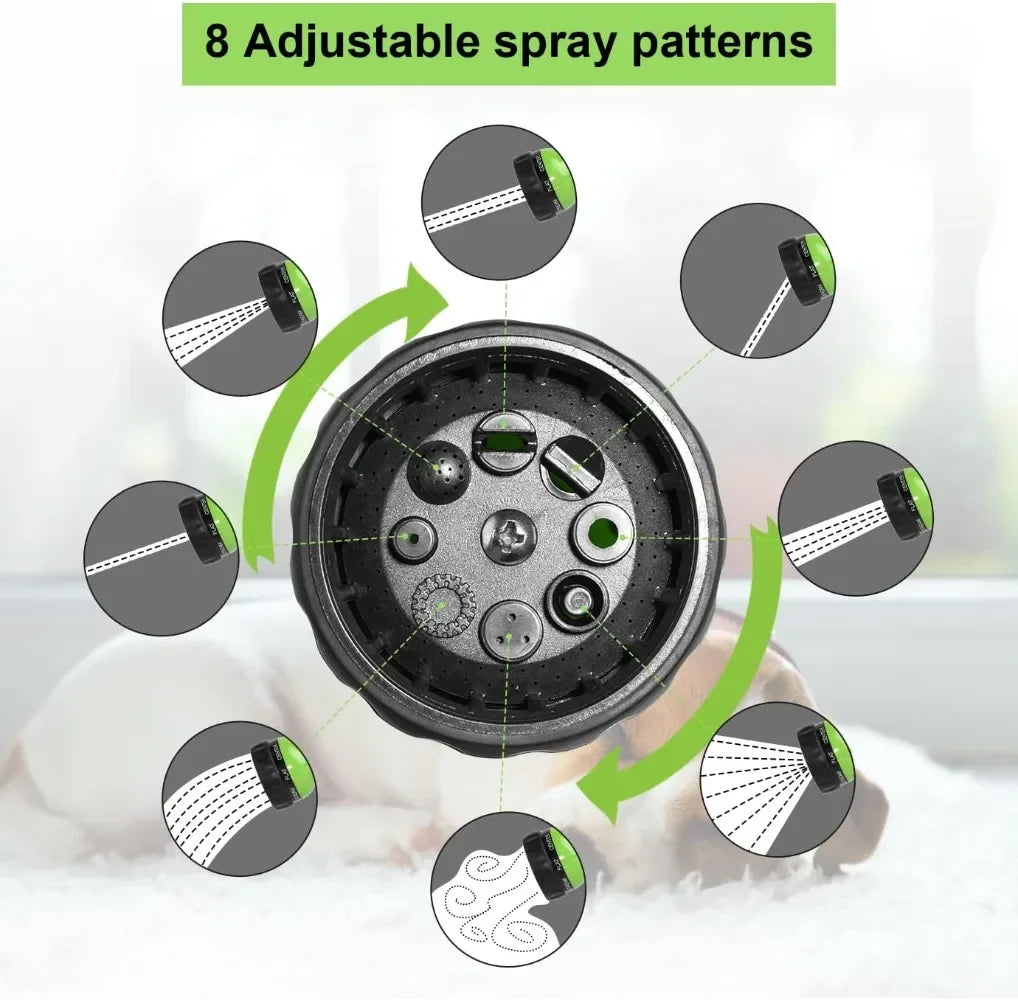 Dog Shower Sprayer 8 in 1 Pet Bath Cleaning Shower Gun