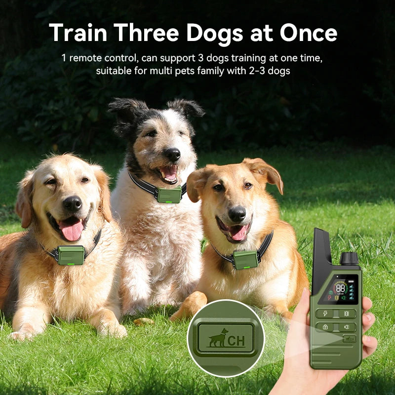 ROJECO Electric Dog Training Collar IPX7 Waterproof Dog Bark Stop Collar With Remote Control