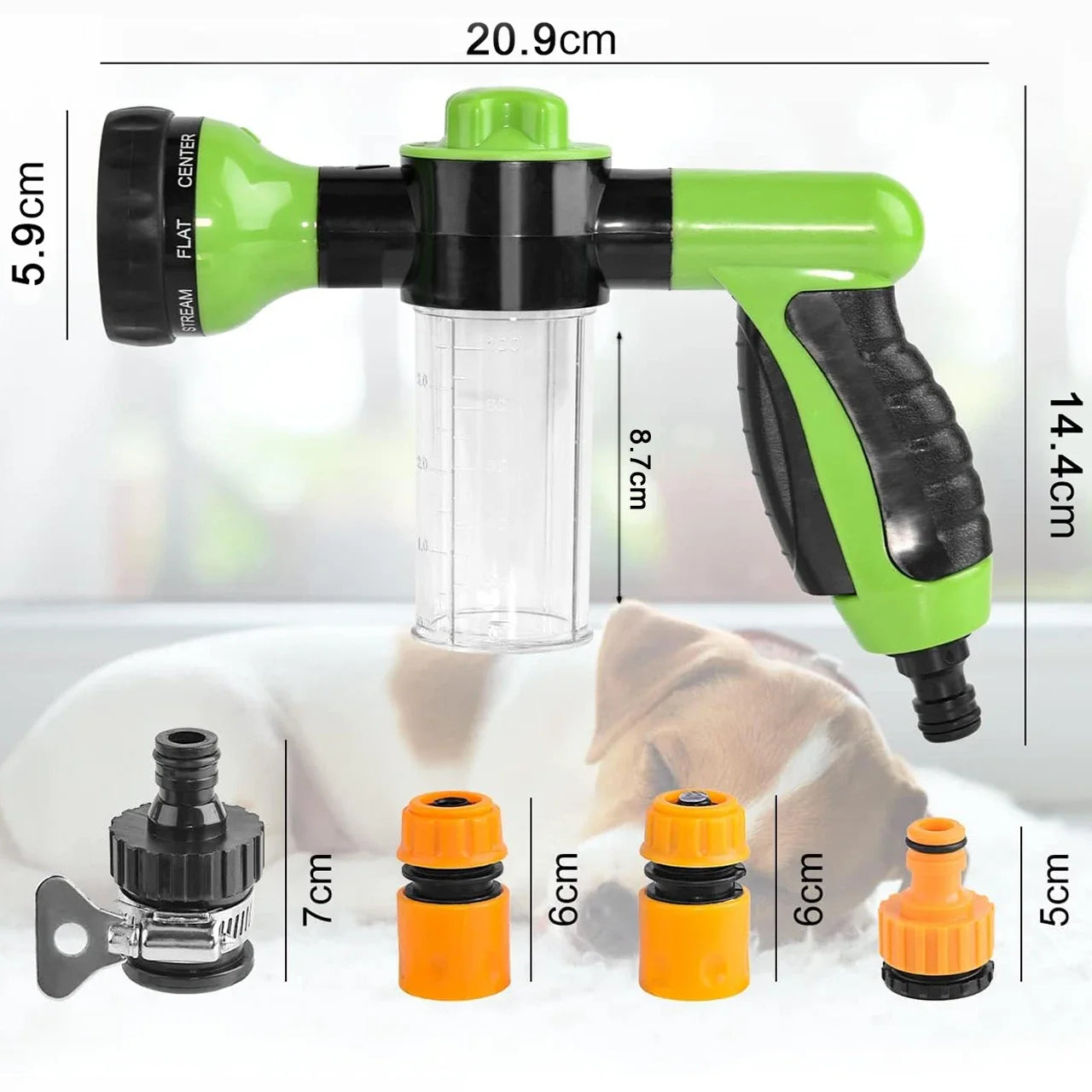 Dog Shower Sprayer 8 in 1 Pet Bath Cleaning Shower Gun