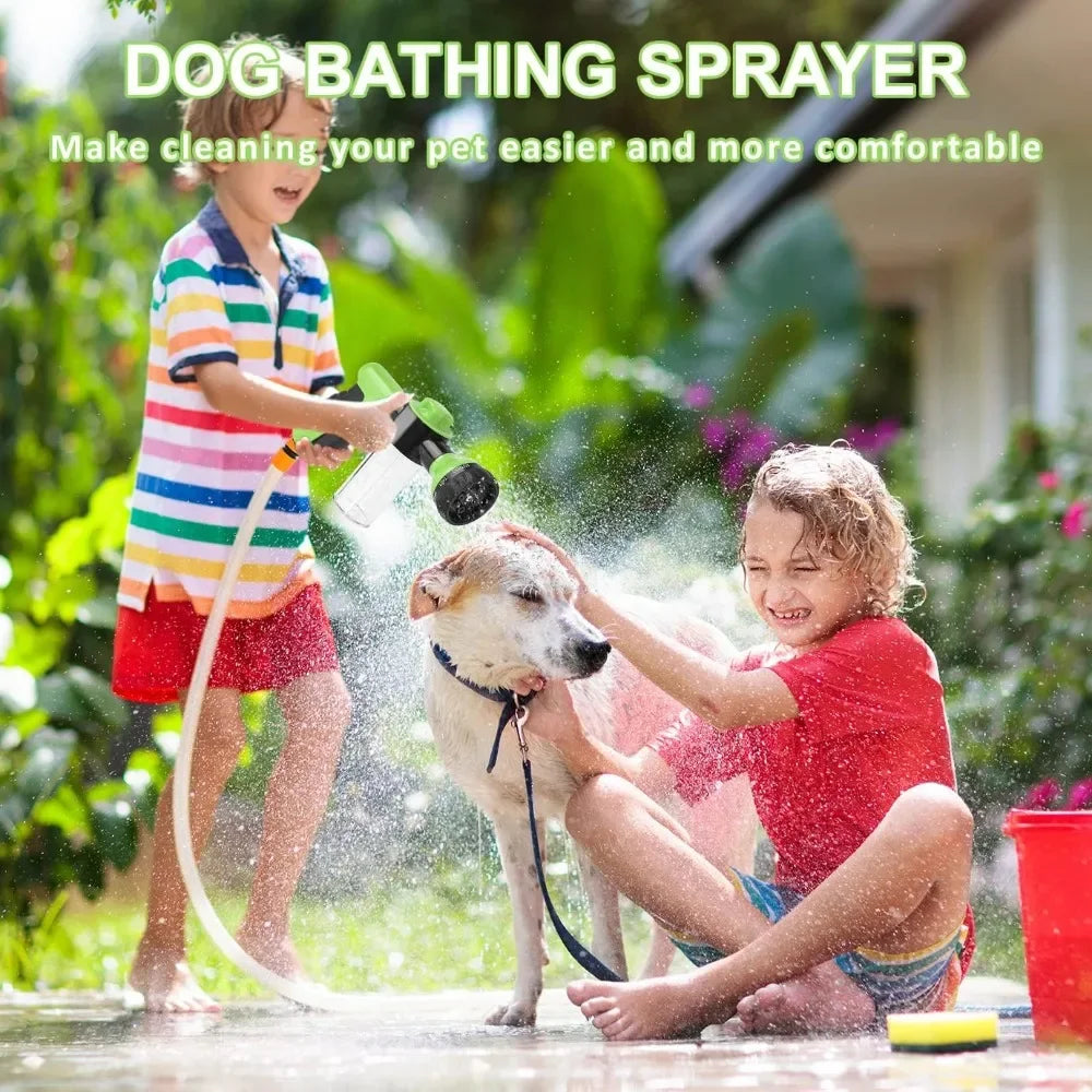 Dog Shower Sprayer 8 in 1 Pet Bath Cleaning Shower Gun