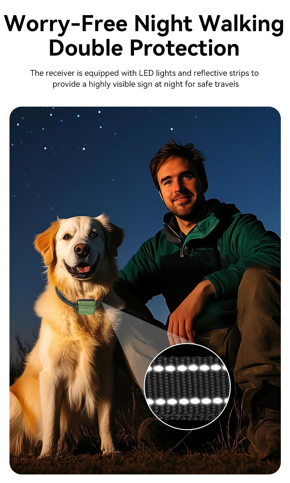 ROJECO Electric Dog Training Collar IPX7 Waterproof Dog Bark Stop Collar With Remote Control