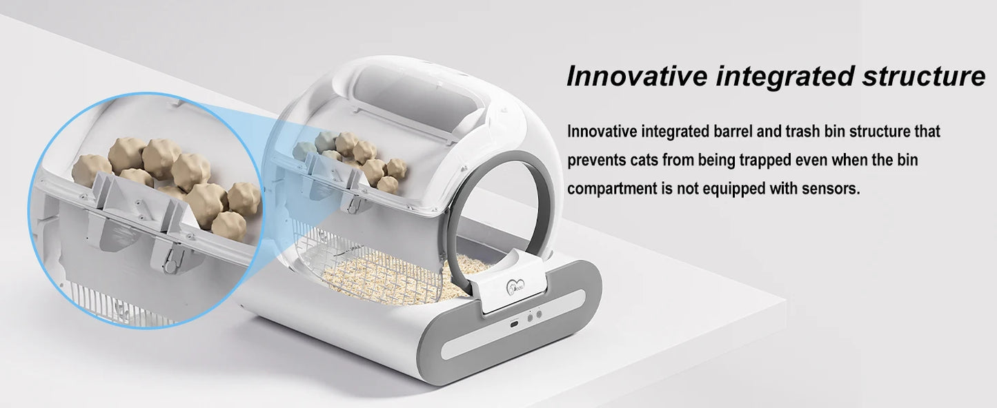 DOEL 65L Self-Cleaning Cat Litter Box App Control