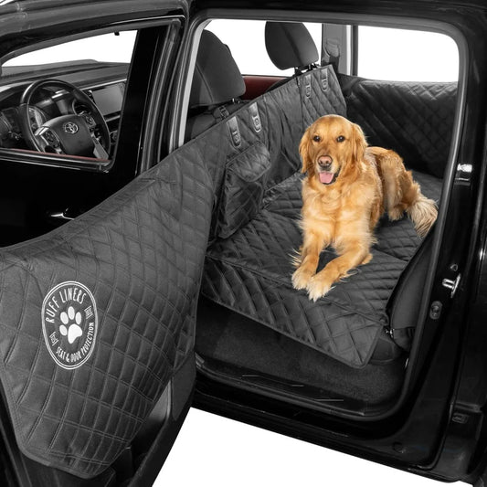 ruff liners medium back seat extender for dogs hard bottom platform for cars, suvs & mid-size trucks,