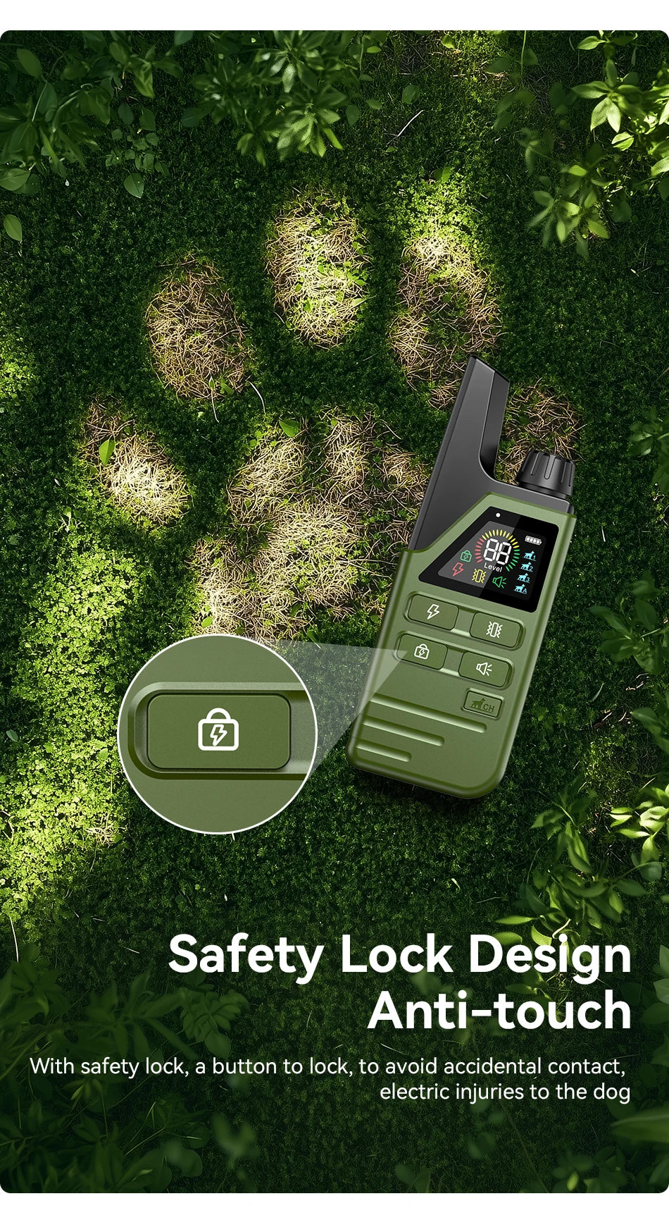 ROJECO Electric Dog Training Collar IPX7 Waterproof Dog Bark Stop Collar With Remote Control