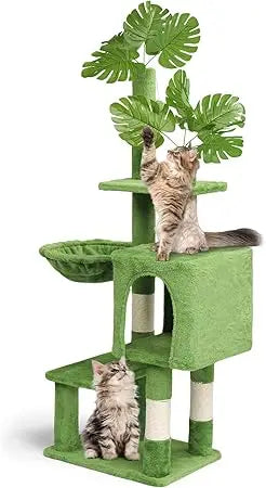 Indoor Cat Tree with Leaves, Activity Center for Kittens