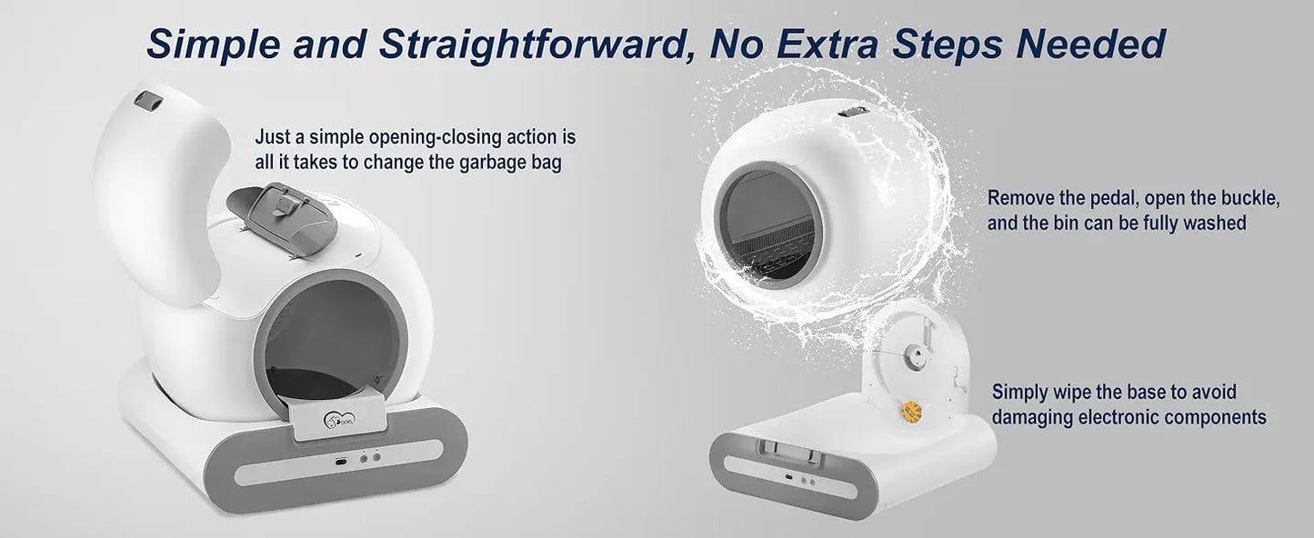 DOEL 65L Self-Cleaning Cat Litter Box App Control