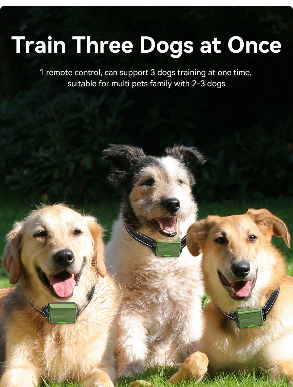 ROJECO Electric Dog Training Collar IPX7 Waterproof Dog Bark Stop Collar With Remote Control